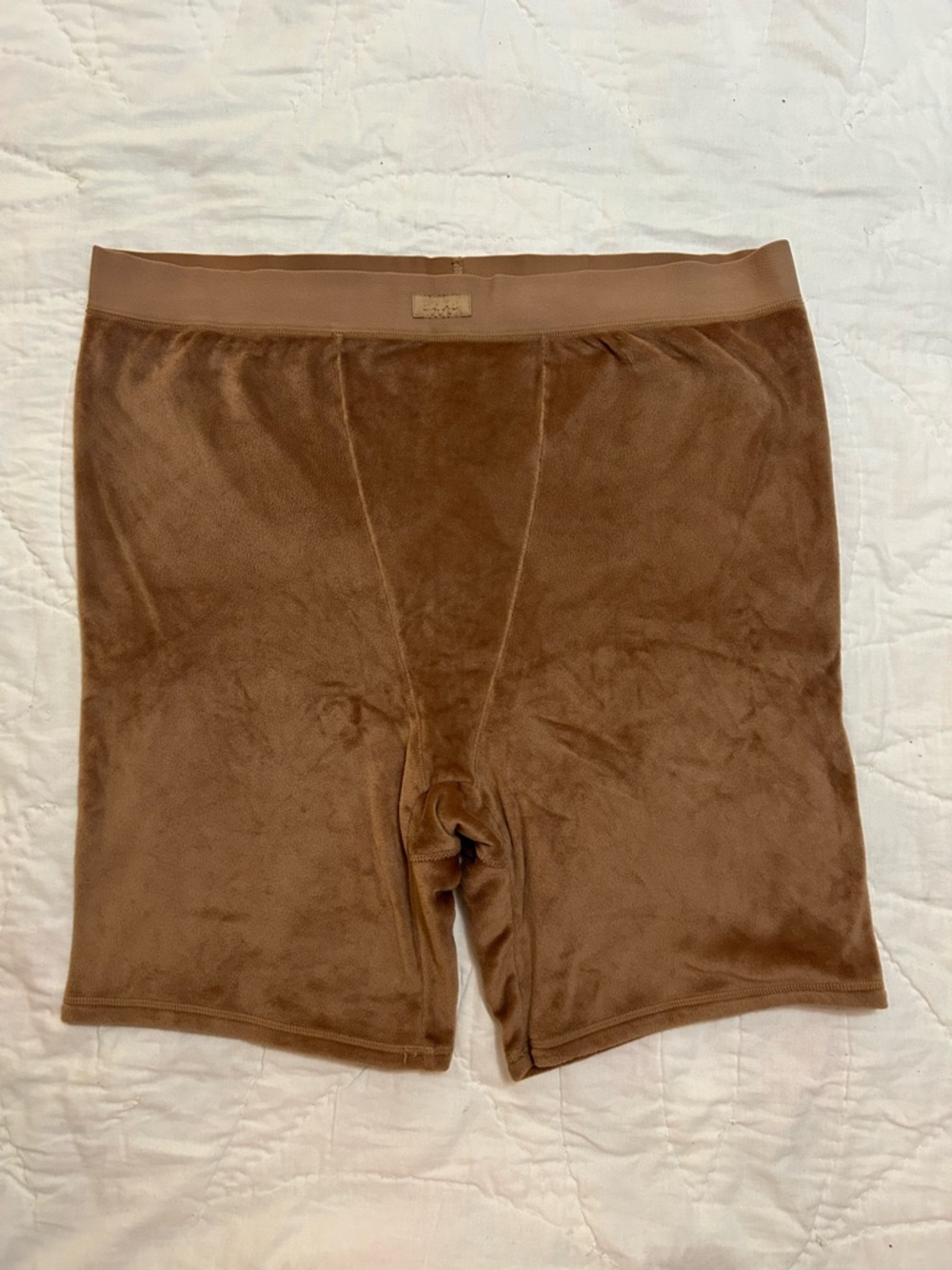 SKIMS velour boxer shorts womens plus 4X brown cozy lounge stretch relax